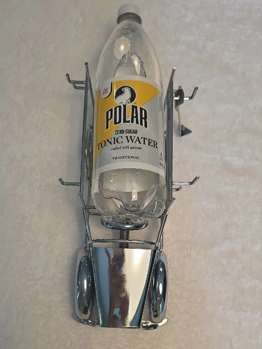 Chrome Vintage Truck Bottle/Can Holder - Shiny Silver